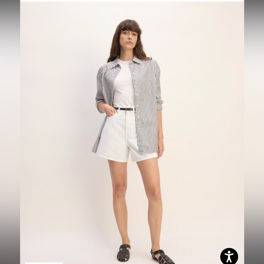 Everlane A-Line White Denim Short